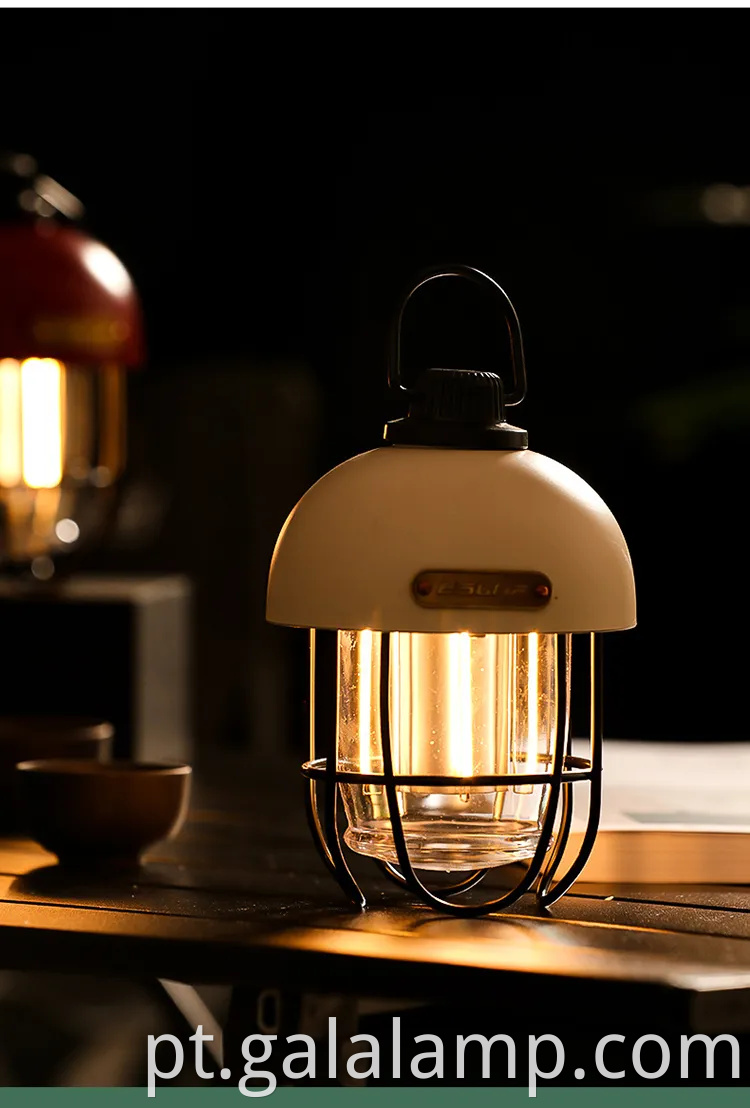 Retro LED Solar Camp Light com bateria embutida de 18650